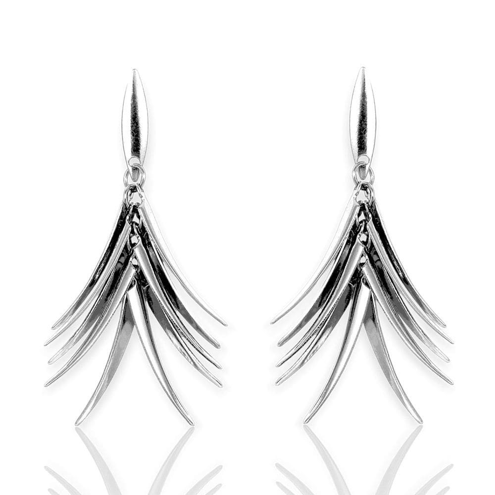 Brinco Pendurado Elegante Prateado Aço Inox Hipoalérgico