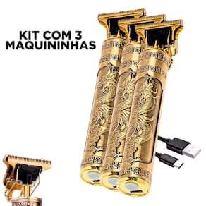Kit 3 Maquininhas Acabamento Barbear Fazer Risco Pezinho