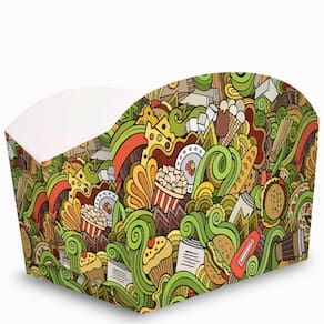 Embalagem Batata-frita, Hamburguer, Salgados Verde 100 un.