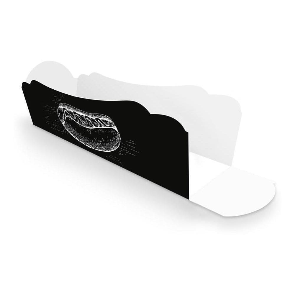 Embalagem Para Cachorro Quente Hotdog 19Cm - Preto 100Un