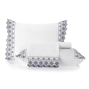 Jogo de Cama Queen 4 Peças Altenburg Provence Noite Azul