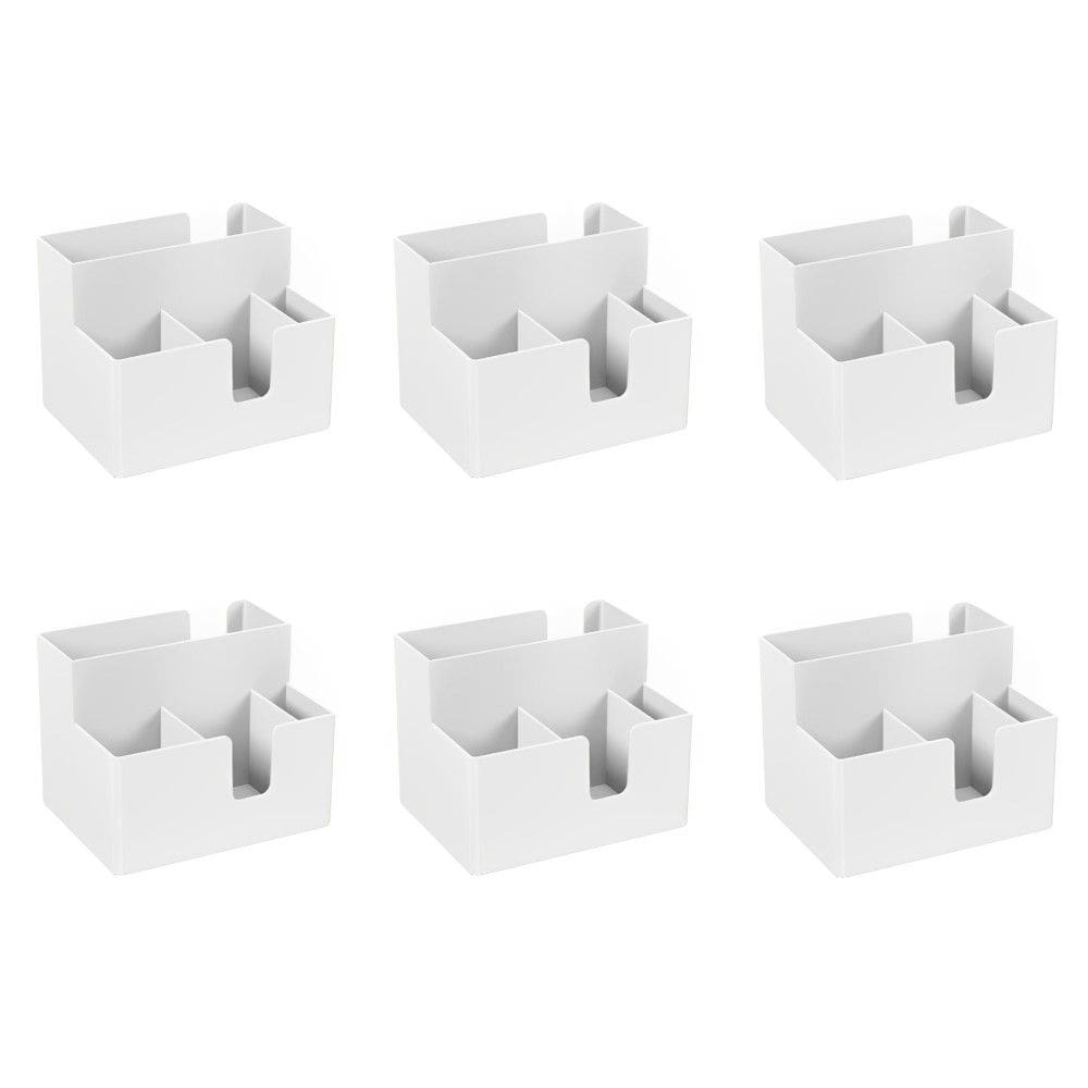 Kit 6 Porta Guardanapo e Sachês 14 x 10,6 x 9,4 cm Branco Coza