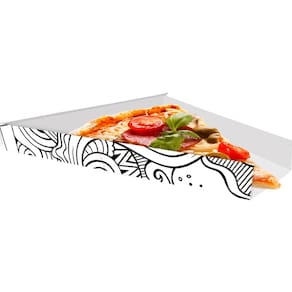 Caixinha Embalagem para Fatia de Pizza 1000un Branco/Preto