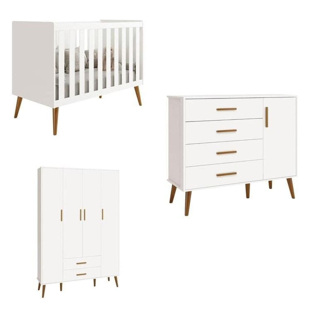 Quarto Infantil Completo Isis Branco Fosco