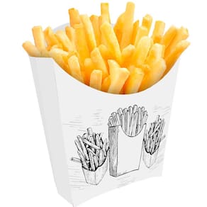 Caixinha Para Batata frita Tam Pequeno 300un Branco e Preto