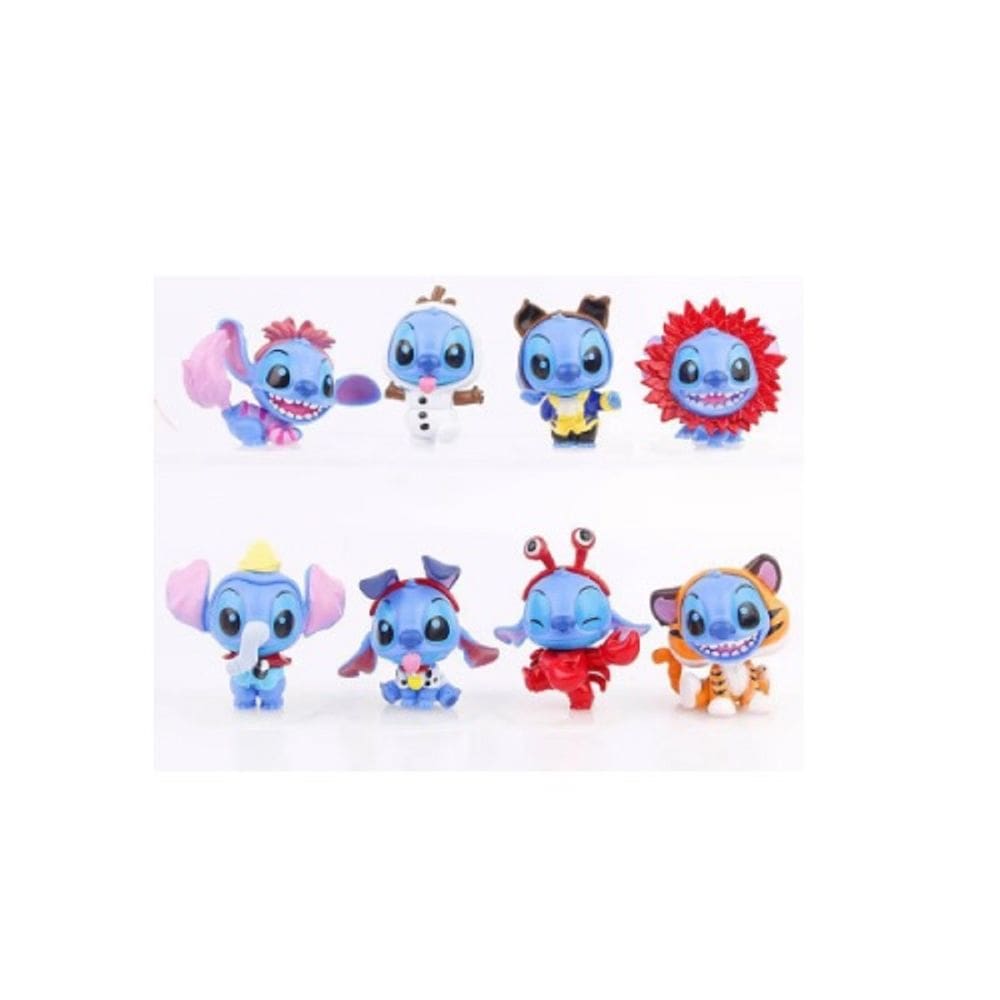 Action Figures Stitch - Kit com 8 Peças
