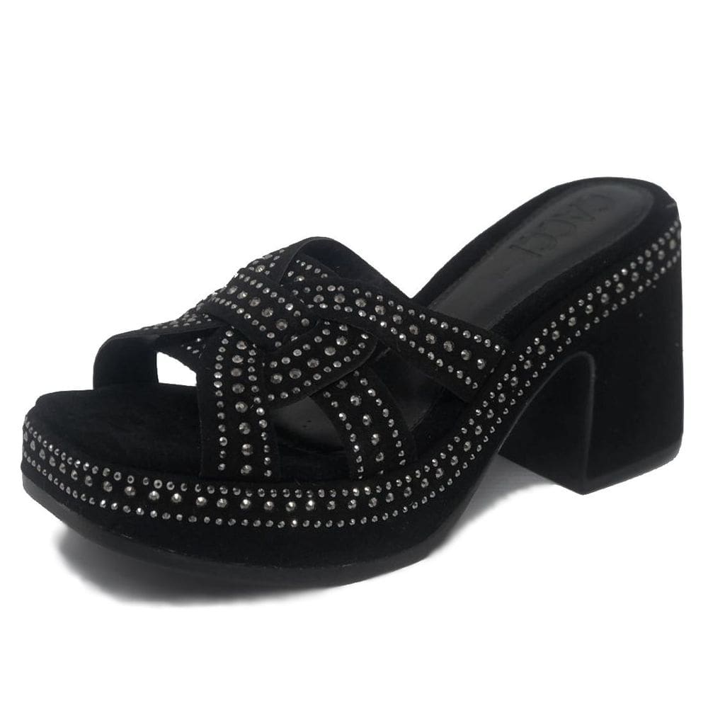 Tamanco Conforto Brilho Salto Medio Cacci