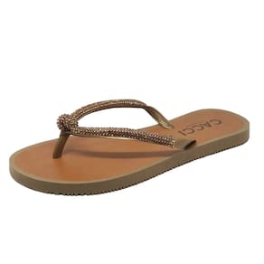 Chinelo de Dedo Casual Feminino de Brilho Conforto Cacci