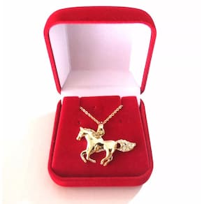 Colar Cordão Gargantilha Cavalo Country Folheado 18k