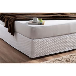 Saia Box Para Cama Solteiro Casal Padrão Matelada Branco