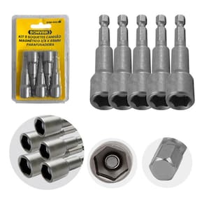 Kit Soquetes Canhão 3/8 Polegadas Furadeira E Parafusadeira