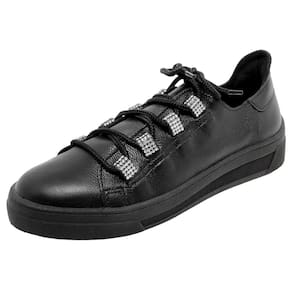 Tenis Feminino Casual Conforto Couro Strass CACCI