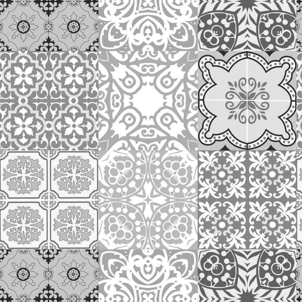 Papel De Parede Azulejo Cinza Adesivo Lavável Cozinha 3M