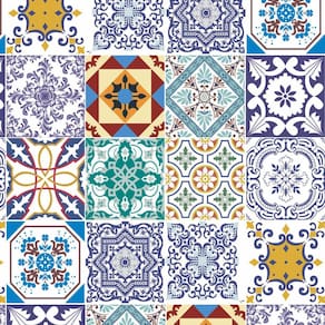 Papel De Parede Azulejo Cozinha Colorido Banheiro Lavável