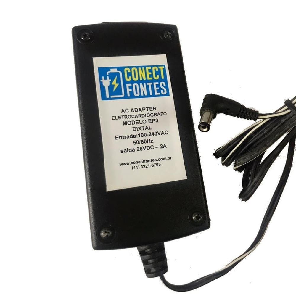 Fonte Carregador Compatível Ecg 26Vdc 2A Ep3 Dixtal