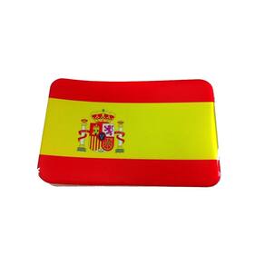 Adesivo resinado da bandeira da espanha 9x6 cm