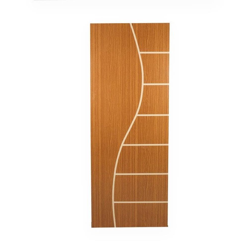 Kit com 2 Folhas de Porta Madeira Decorada 210x60cm Espessura 3,5cm Cantareira Mgm Mogno