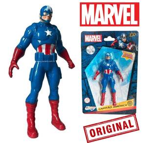 Boneco de Capitão América Marvel Tam 9,5cm - Boneco dos Vingadores Marvel - Heróis Avengers - PANAMI
