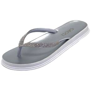 Chinelo Casual de Dedo Flat Cacci Conforto Metalizado Estilo