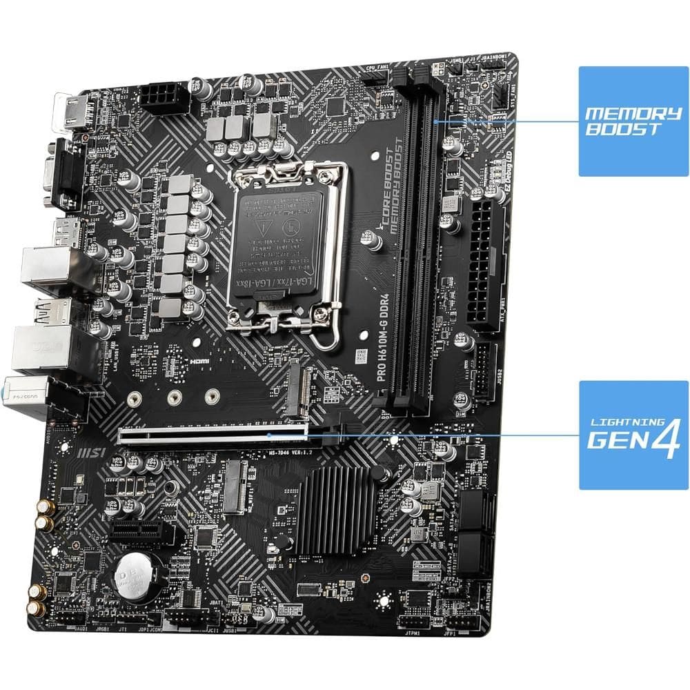 Placa Mãe LGA1700 MSI Pro H610M-G DDR4  MSI