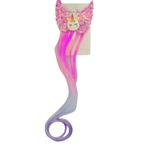 Mecha De Cabelo Infantil Colorida Com Presilha E Laço