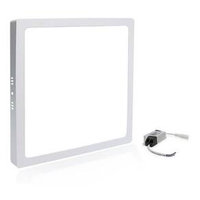 Painel LED Branco 18W 6000K Quadrado 22x22 Sobrepor Sala Quarto Cozinha Loja Oficina Escritório Banheiro Lavabo