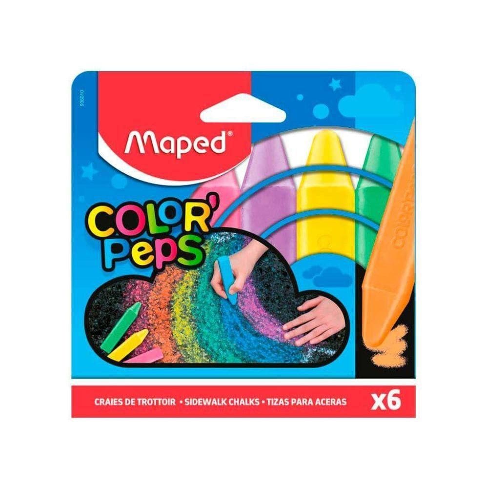 Giz De Chão Color`peps Com 6 Cores Maped