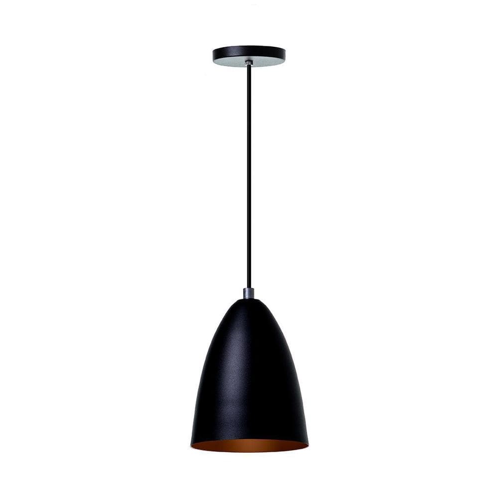 Lustre Pendente Bala P Alumínio Preto 16Cm