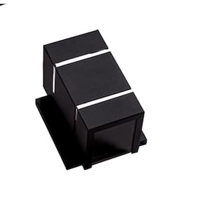 Arandela Preto 2 Focos 2 Frisos Com Base Parede Ar1512
