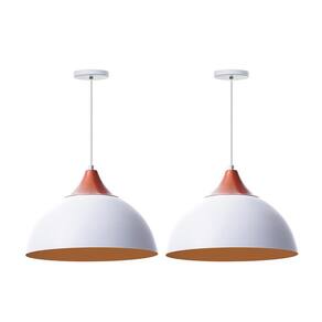 Pendentes Meia Lua Branco 40cm c/ Chapéu Cobre - Alumínio