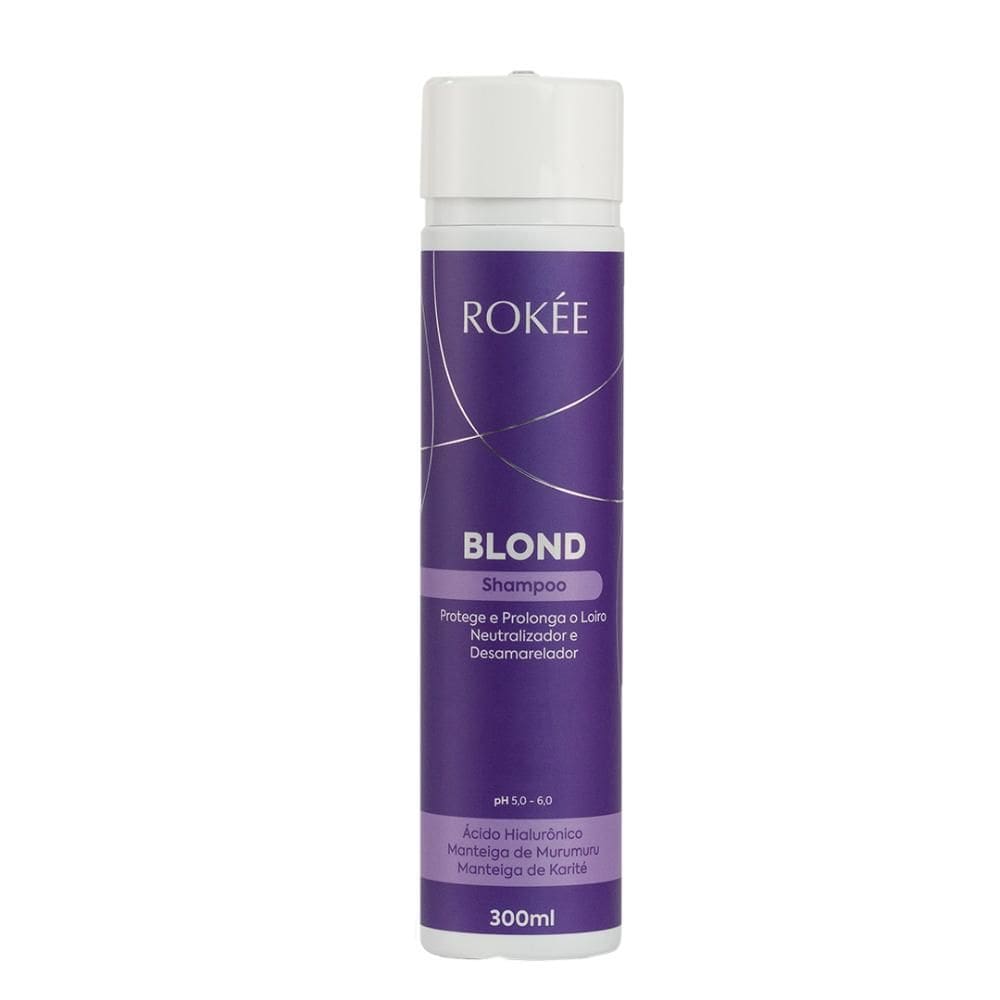 Shampoo Blond Desamarelador Rokée Cabelos Loiros - 300ml