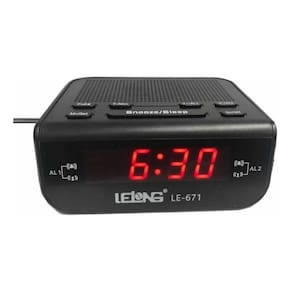 Rádio Relógio Digital Despertador Alarme Duplo Lelong Le-671
