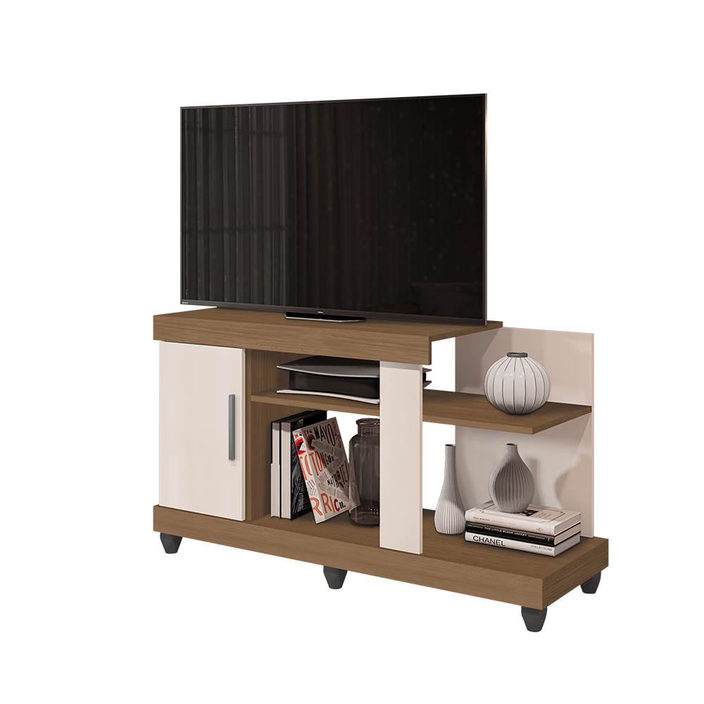Rack Com Porta Para TV Até 42 Polegadas Canadá Multiuso Sala