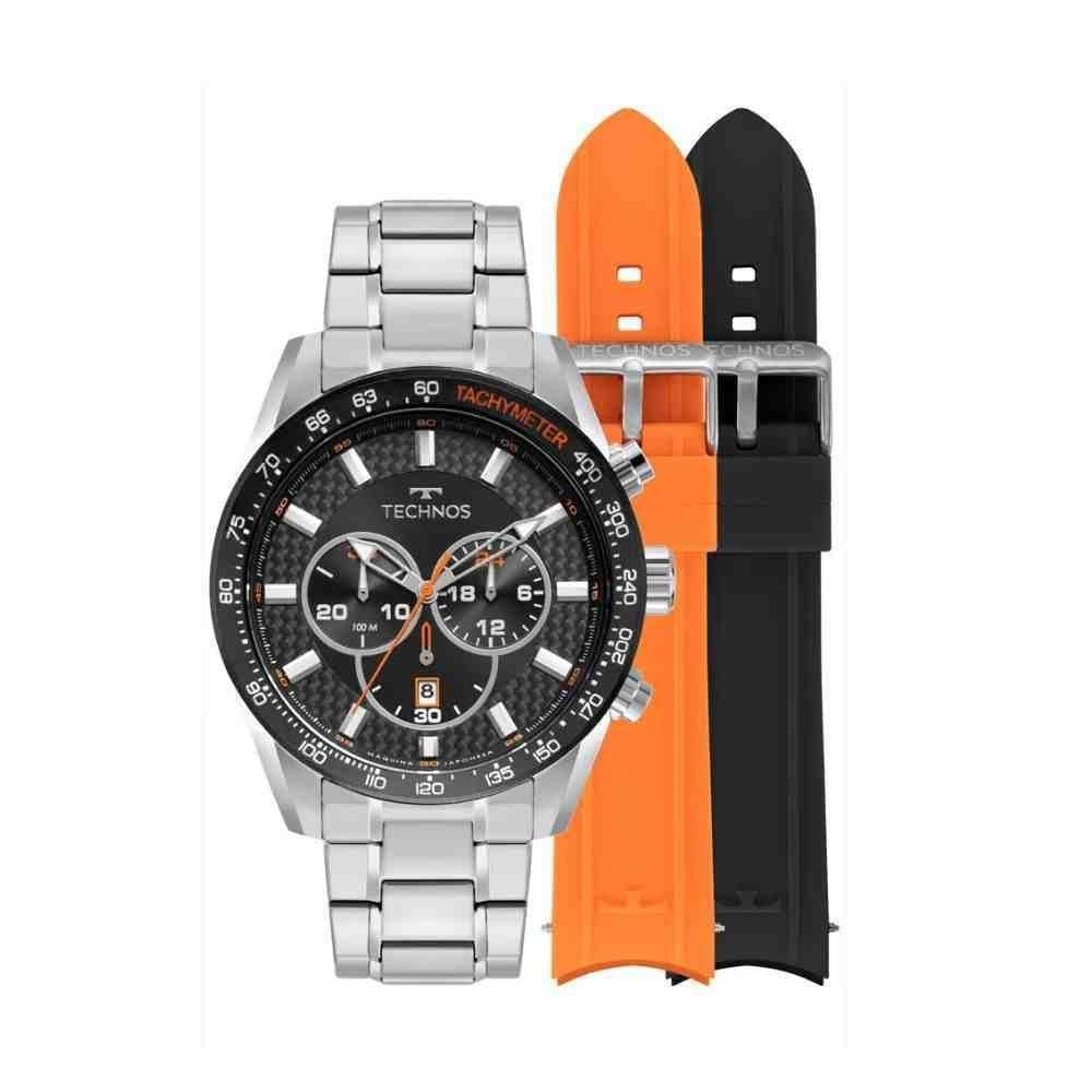 Relógio Prata Masculino Technos Ts Carbon Js25Bbc/T1P