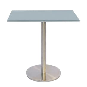 Mesa Bistrô Beta 112,50 cm (Alt) Disco Redondo Tampo MDP Quadrado 70 cm (Larg) x 2,50 cm (Alt) Cinza