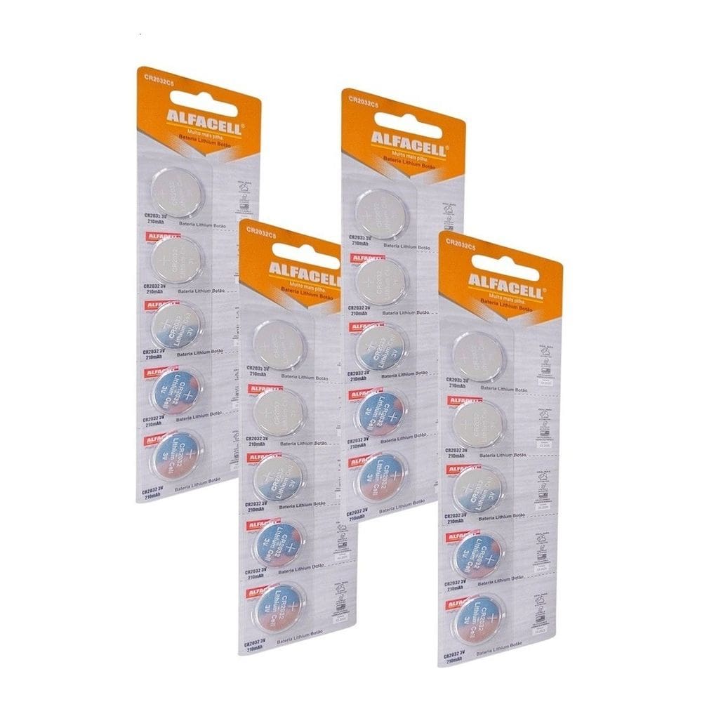 Kit 20- Bateria Cr2032 Alfacell 4 Cartelas