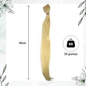 Mega Hair Fita Cabelo Humano 40cm Loiro Claro 10 mechas