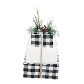 Enfeite Para Pendurar Presentes Xadrez/preto/branco Ref.1923348 Com 1 Unidade