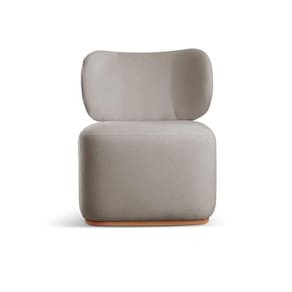 Poltrona Para Sala De Estar Moderna Sun bouclé Cinza 401