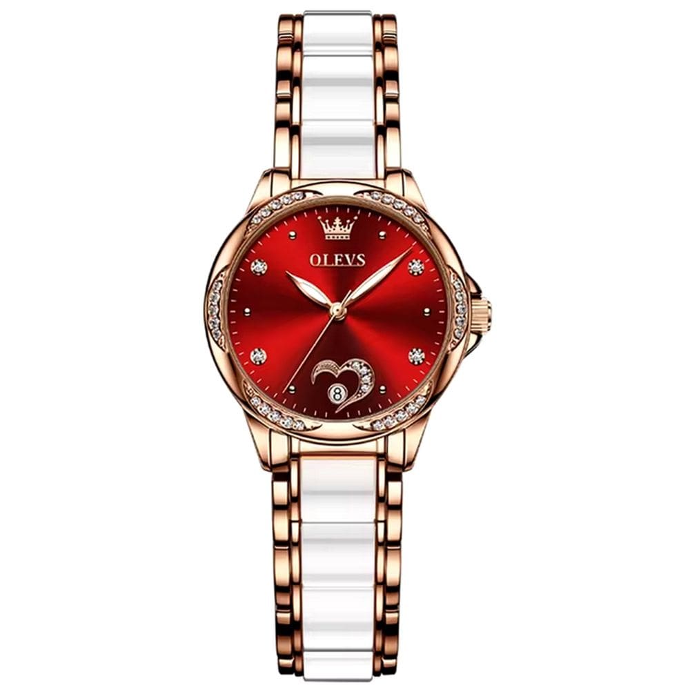 Relógio Feminino Automático de Cerâmica Feminino Design Romantico Aço Inoxidável