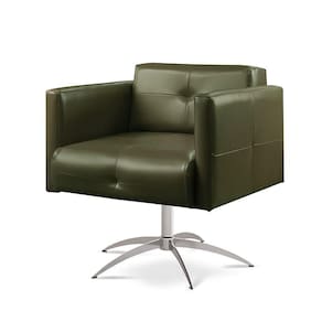 Poltrona Giratória Angra Base Alumínio material Sintético Verde Militar 303