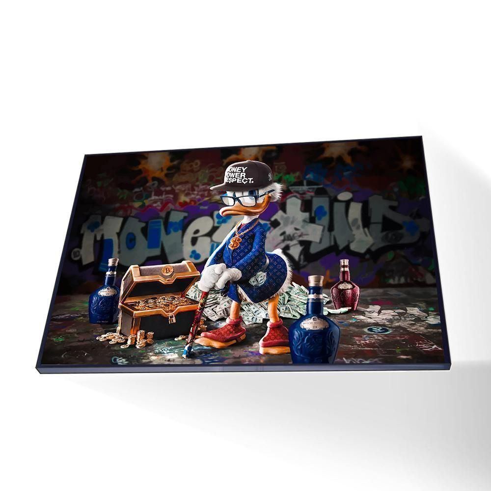 Quadro Tio Patinhas Canvas Sem Vidro Tamanho/moldura 150x100 Caixa Cor Preta