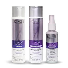 Kit ROKÉE Shampoo + Condicionador 300ml + Spray Liss 140ml