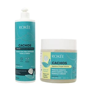 Kit ROKÉE Gelatina Volume 500g + Ativador 500ml Cachos