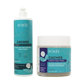 Kit ROKÉE Gelatina Fixação 500g + Ativador de Cachos 500ml