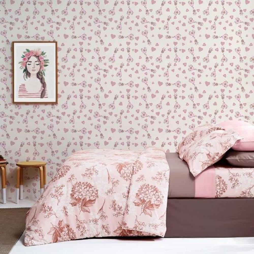 Papel de Parede Infantil Girafa Menina