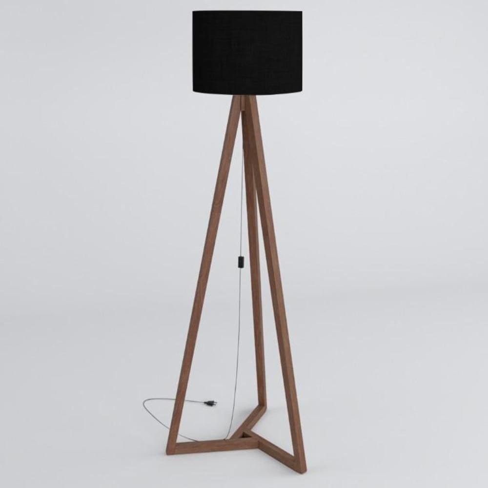 Luminaria Abajur Redonda Dubai Preto