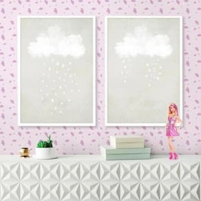 Papel de Parede Infantil Nuvem Menina lilás