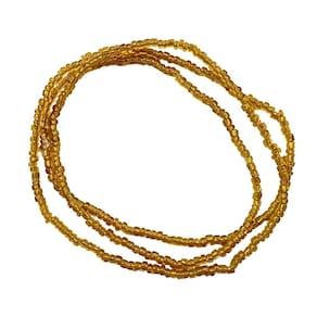 Guia Miçanguinha Oxum Dourado Cristal Proteção da Alma 50 cm