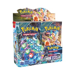 Pokemon Box com 36 Boosters Escarlate e Violeta 7 Coroa Estelar Jogo de Cartas Copag